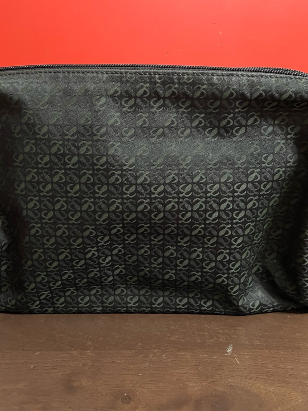 Vintage Loewe Black Monogram Clutch / Pouch